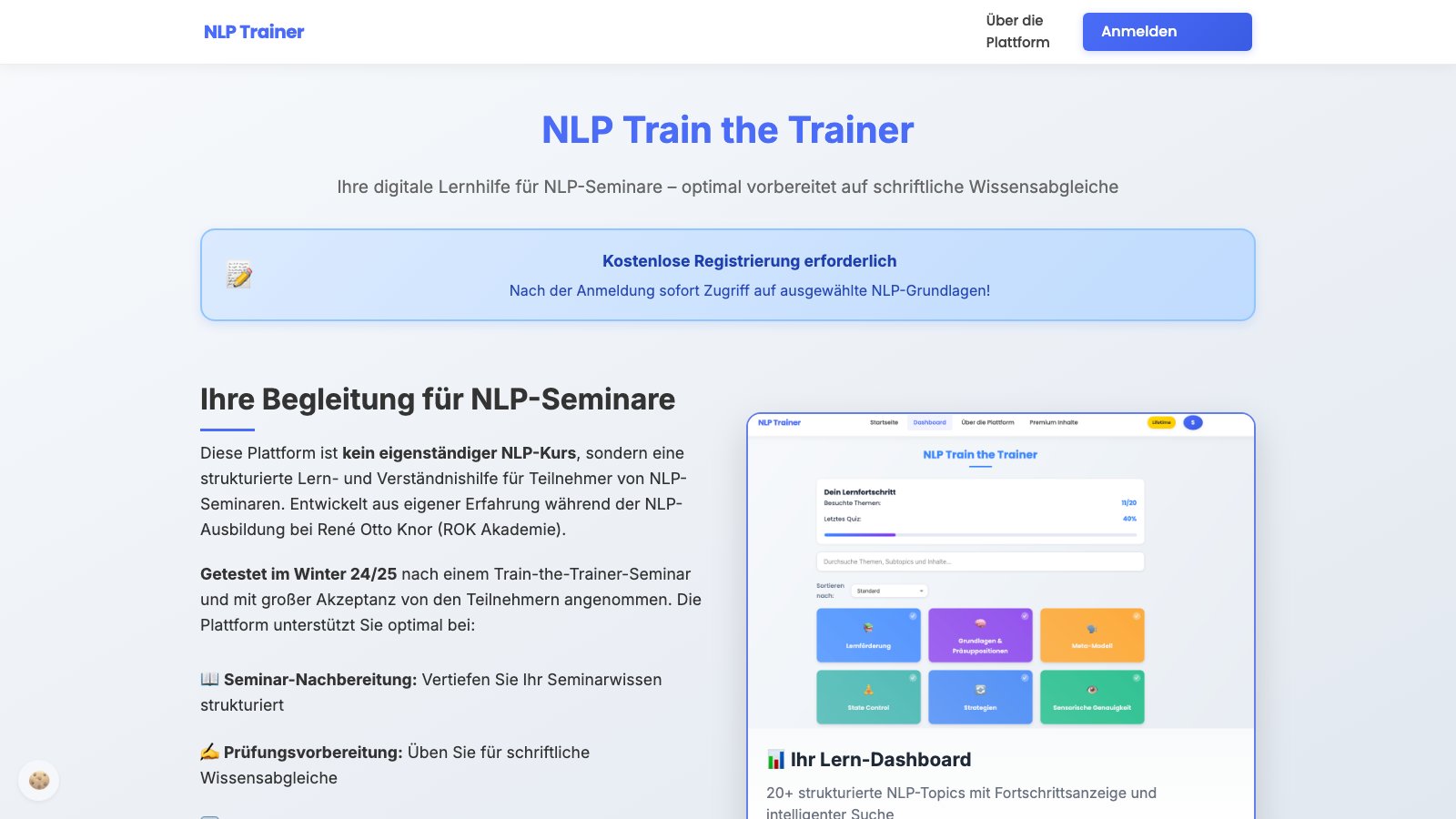 Screenshot nlp-trainer.sascha-kohler.at